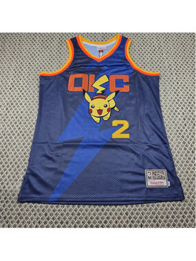 Shai Gilgeous-Alexander OKC Thunder Custom Pikachu Jersey XL Mitchell & Ness